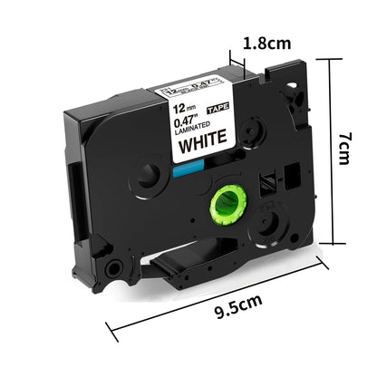 Fimax Kompatible Tze-231, Schriftband als Ersatz für Brother 12mm 0.47 Tape, für Brother P-Touch Bänder 12mm, Laminated Weiß Tze Tz Tape für P-touch 1010 H100R H100LB H105 H107 Beschriftungsgerät, 5x