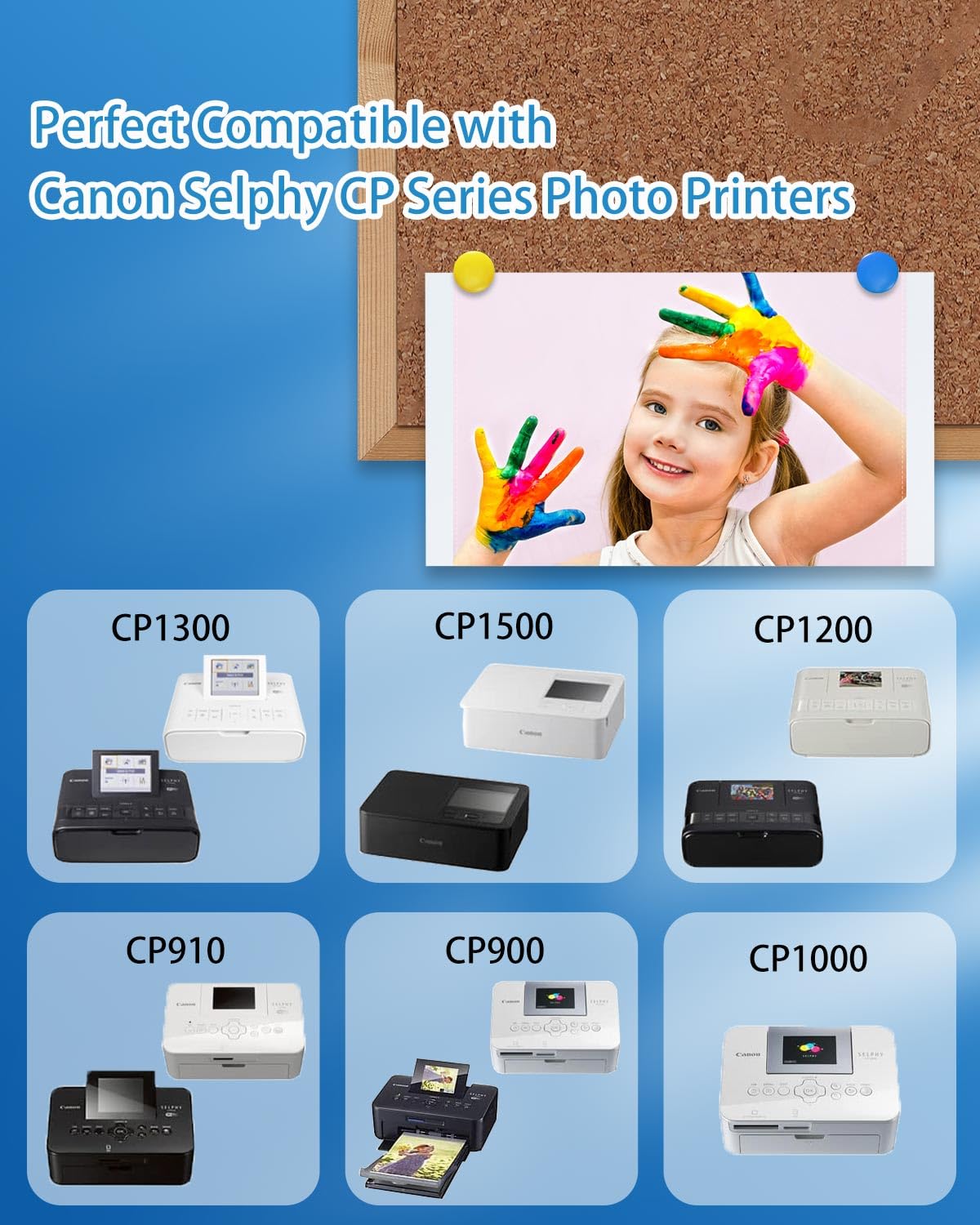 Compatible Canon Selphy CP1300 CP1500 Paper and Ink, KP-108IN 3 Color Ink Cartridges and 108 Sheets 4'' x 6'' Photo Paper for Canon Selphy Cp1000 CP1200 CP900 CP910 CP800 CP760 Photo Printer